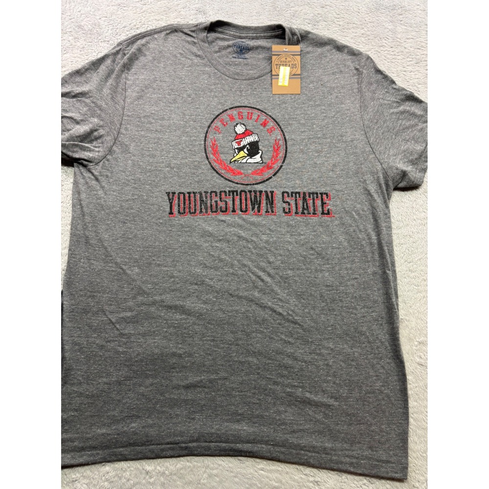 Rivalry Threads Youngstown State Penguins T-Shirt Mens XL Gray Heather NWT YSU